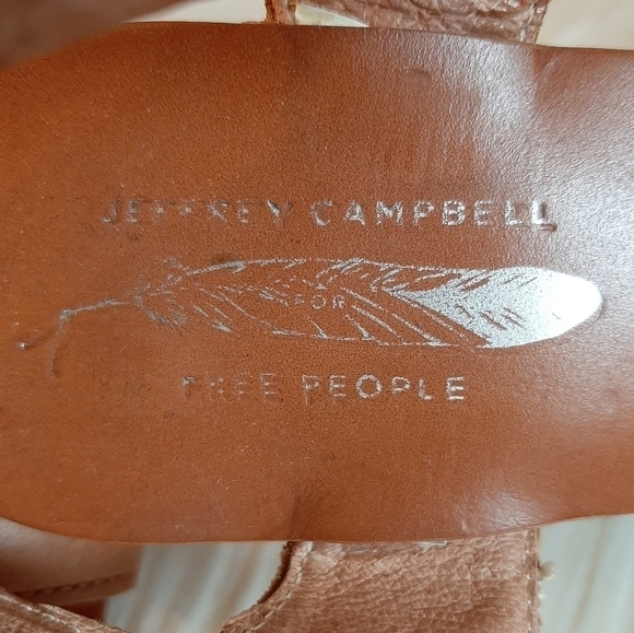 Jeffrey Campbell x Free People 8.5 Leather Magic Heel Boho Cuff Sandals Brown - Picture 7 of 10
